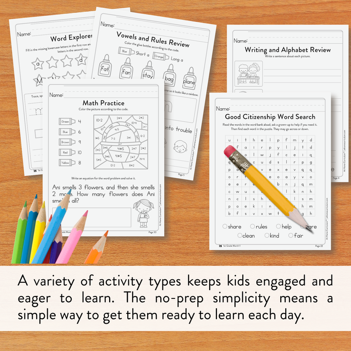 First Grade Warm-Up Pages